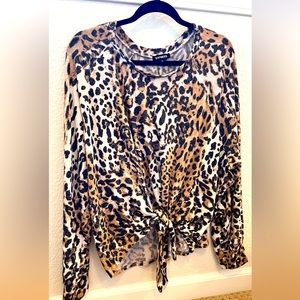 Express Cheetah Crop Sweater